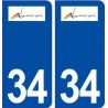 34 Lansargues logo ville autocollant plaque stickers
