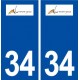 34 Lansargues logo ville autocollant plaque stickers