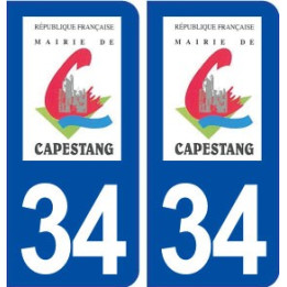 34 Capestang logo ville autocollant plaque stickers