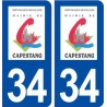 34 Capestang logo ville autocollant plaque stickers
