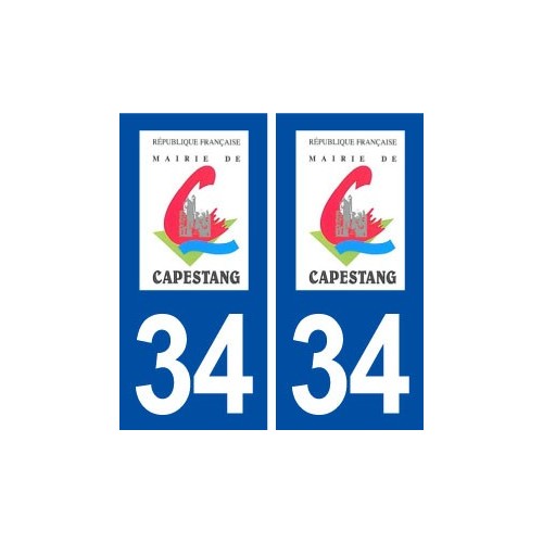 34 Capestang logo ville autocollant plaque stickers