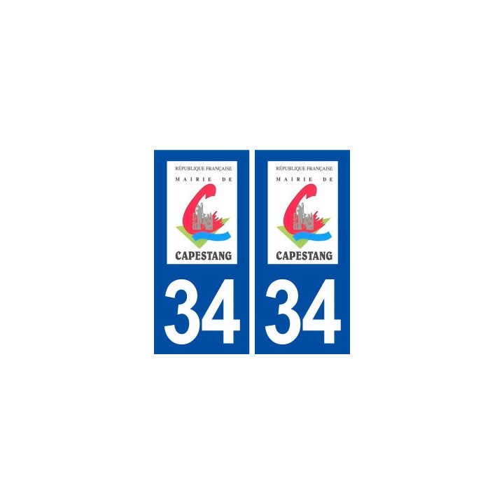 34 Capestang logo ville autocollant plaque stickers