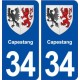 34 Capestang blason ville autocollant plaque stickers