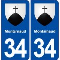 34 Montarnaud blason ville autocollant plaque stickers
