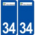 34 Montarnaud logo ville autocollant plaque stickers