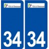 34 Montarnaud logo ville autocollant plaque stickers