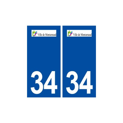 34 Montarnaud logo ville autocollant plaque stickers