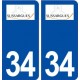 34 Sussargues logo ville autocollant plaque stickers