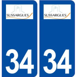 34 Sussargues logo ville autocollant plaque stickers