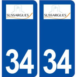 34 Sussargues logo ville autocollant plaque stickers