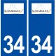 34 Sussargues logo ville autocollant plaque stickers