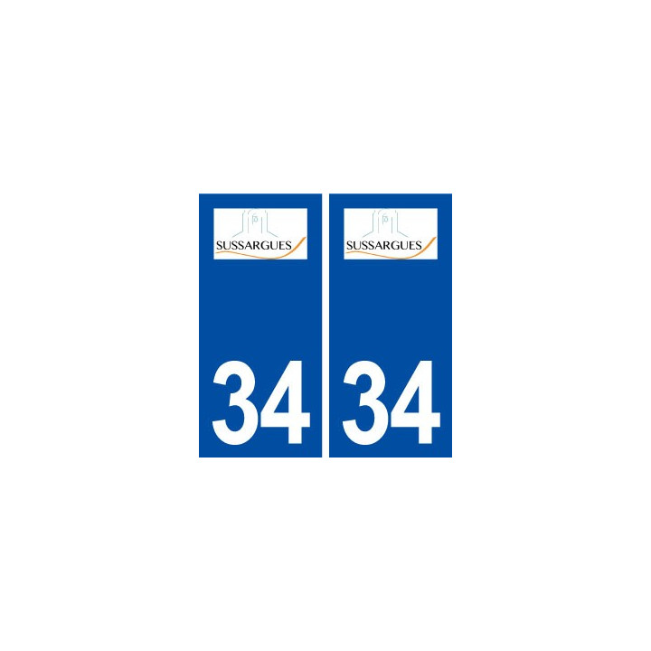 34 Sussargues logo ville autocollant plaque stickers