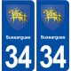 34 Sussargues blason ville autocollant plaque stickers