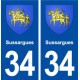 34 Sussargues blason ville autocollant plaque stickers