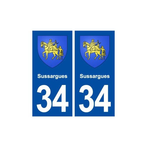 34 Sussargues blason ville autocollant plaque stickers