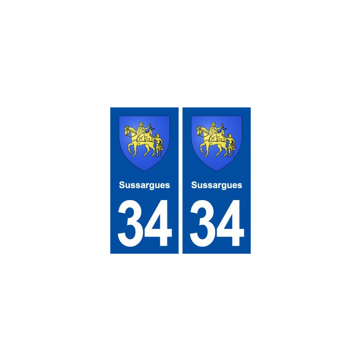 34 Sussargues blason ville autocollant plaque stickers
