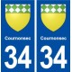 34 Cournonsec blason ville autocollant plaque stickers