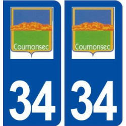 34 Cournonsec logo ville autocollant plaque stickers
