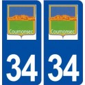 34 Cournonsec logo ville autocollant plaque stickers