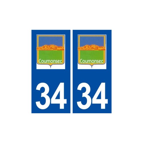 34 Cournonsec logo ville autocollant plaque stickers