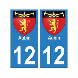 12 Aubin ville autocollant plaque