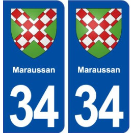 34 Maraussan blason ville autocollant plaque stickers