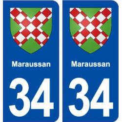 34 Maraussan blason ville autocollant plaque stickers