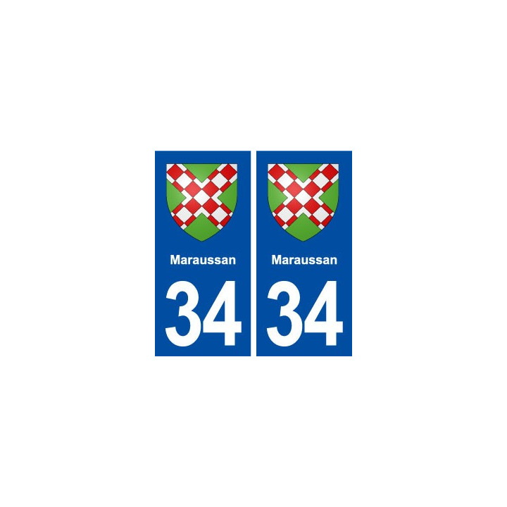 34 Maraussan blason ville autocollant plaque stickers