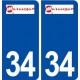 34 Maraussan logo ville autocollant plaque stickers