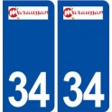 34 Maraussan logo ville autocollant plaque stickers