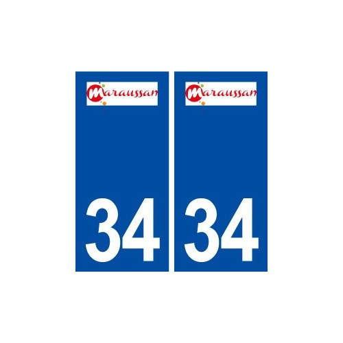 34 Maraussan logo ville autocollant plaque stickers