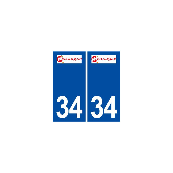 34 Maraussan logo ville autocollant plaque stickers