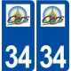 34 Cers logo ville autocollant plaque stickers
