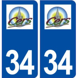 34 Cers logo ville autocollant plaque stickers