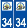 34 Cers logo ville autocollant plaque stickers