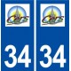 34 Cers logo ville autocollant plaque stickers