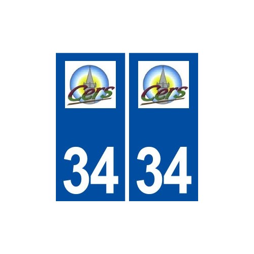 34 Cers logo ville autocollant plaque stickers