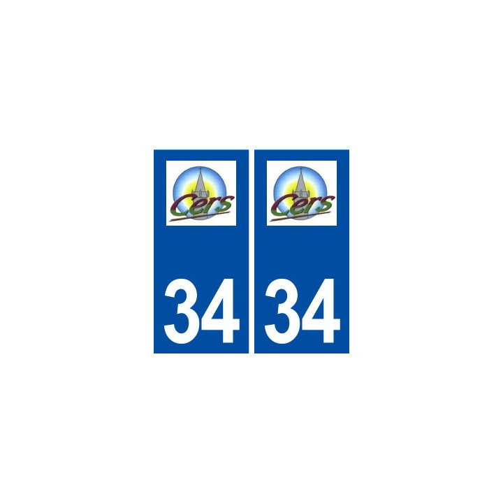 34 Cers logo ville autocollant plaque stickers
