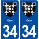 34 Cers  blason ville autocollant plaque stickers