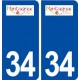 34 Montagnac logo ville autocollant plaque stickers