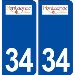 34 Montagnac logo ville autocollant plaque stickers