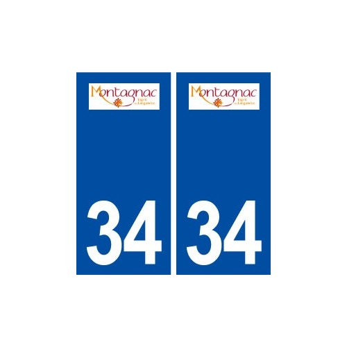 34 Montagnac logo ville autocollant plaque stickers