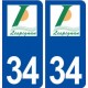 34 Lespignan logo ville autocollant plaque stickers