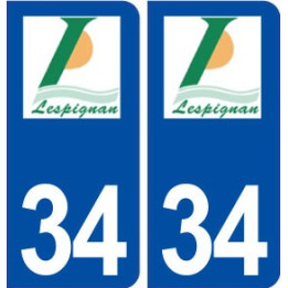 34 Lespignan logo ville autocollant plaque stickers