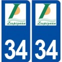 34 Lespignan logo ville autocollant plaque stickers
