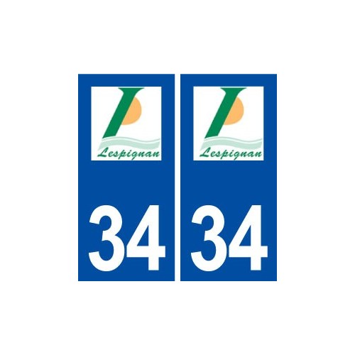 34 Lespignan logo ville autocollant plaque stickers