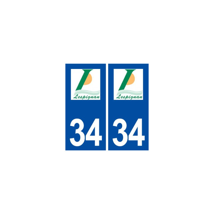 34 Lespignan logo ville autocollant plaque stickers