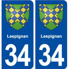 34 Lespignan blason ville autocollant plaque stickers