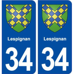 34 Lespignan blason ville autocollant plaque stickers