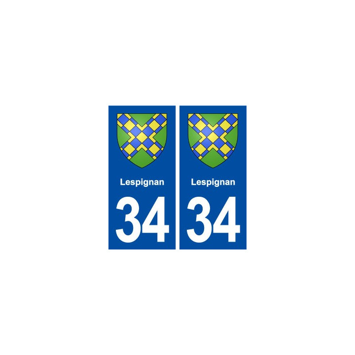 34 Lespignan blason ville autocollant plaque stickers